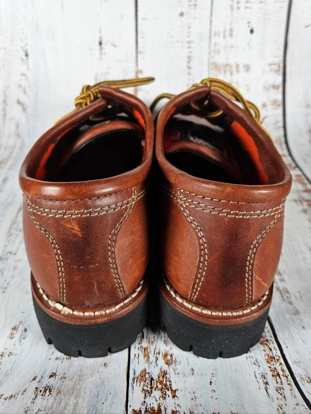 Vintage Polo Sport Ralph Lauren Brown Leather Work Shoe-Boot / Mens Size 10